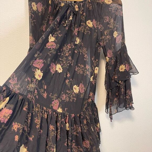 Free People Sunsetter Sheer Floral Dress Size Medium - Picture 6 of 9